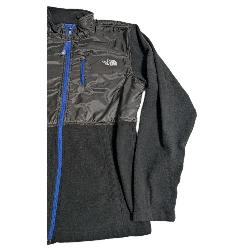 North Face Boys Denali Fleece Jacket L 14/16 Black Gray Blue Zip‎ – Cozy Legend